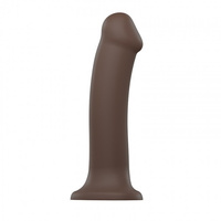 Exceptionally Soft Strap-on-me Silicone Bendable Dildo Double Density XL Chocolate