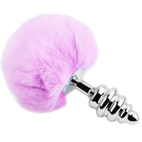 Alive anal plug with tail Metal Anal Fluffy Twist Plug Lila L
