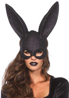  Glitter Masquerade Rabbit Mask Black Leg Avenue