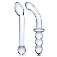 Zestaw dwóch szklanych dild Glas G-Spot Pleasure Glass Dildo Set 2 pcs