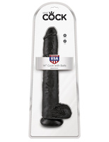 King Cock 14" Cock with Balls Black