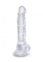 King Cock 8 Inch Cock with Balls Transparant