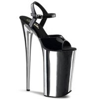 Platform Shoes Beyond-009 Black / Silver Chrome 9 (40) Pleaser