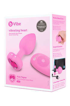 VIBRATING HEART SHAPE JEWEL PLUG SM PINK