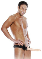 Fetish 10' Vibrating Hollow Strap-On Flesh 25Cm Shots Media