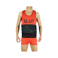 Mesh Tank Top Hung! Vers! Slut! Red L Aasssoxx