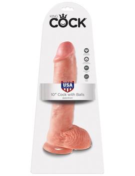 King Cock 10" Cock with Balls Flesh