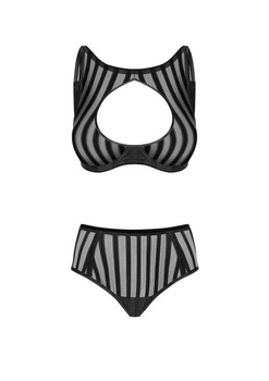 Petitenoir Set bra and brief XL Noir Handmade