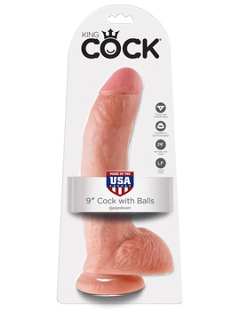 King Cock 9" Cock with Balls Flesh
