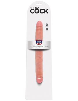 King Cock 12" Slim Double Dildo Flesh