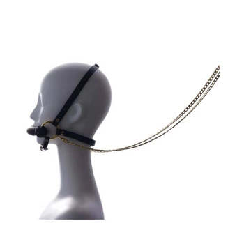 Knebel Leather Head Restraint Harness Mouth Gag With Leash UPKO