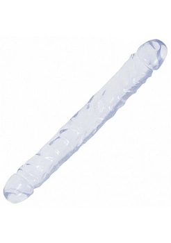 Crystal Jellie Double Dong Clear 12";