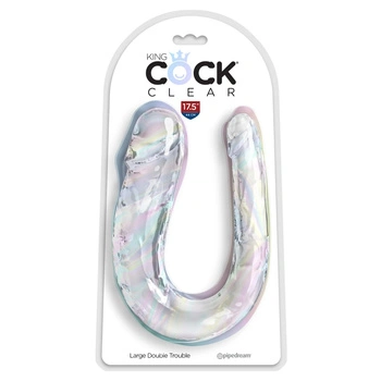 Double dildo 44 cm Clear Large Double Trouble King Cock