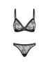 Petitenoir Set out of plunge underwired bra and thong XL