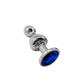 Пробка для анального використання Lollypop Double Ball Metal Plug M Blue Wooomy