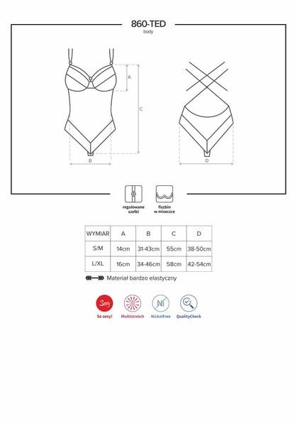 860-Ted-1 Body Czarne S/M Obsessive