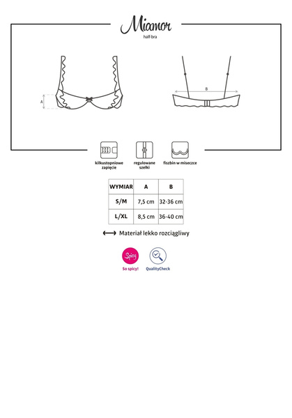 Półbiustonosz Balkonetka Miamor S/M Obsessive