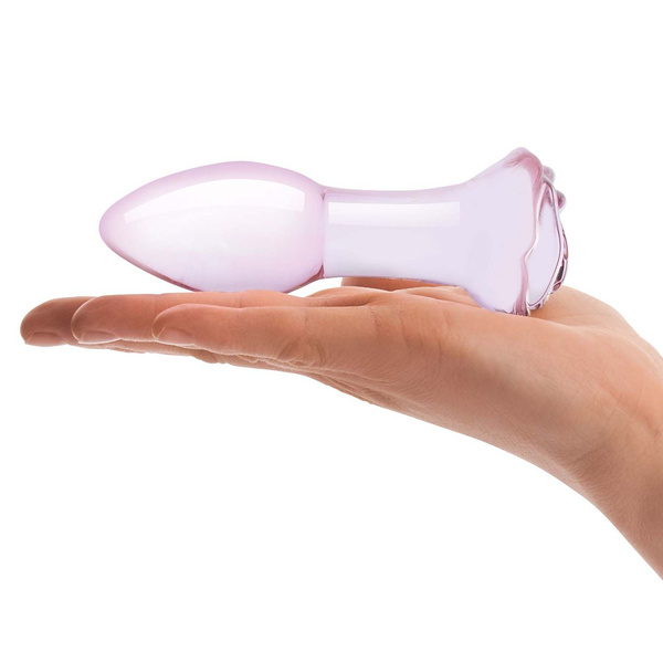 Szklany Korek Zakończony Różą Rosebud S Butt Plug Glas