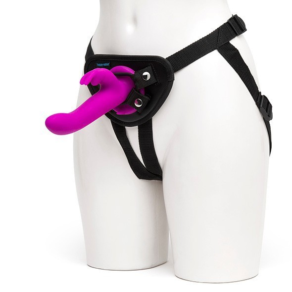 Happy Rabbit Rechargeable Vibrating Strap-On Harness Set Purple