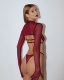 Promees Ginny Burgundy thong L/XL