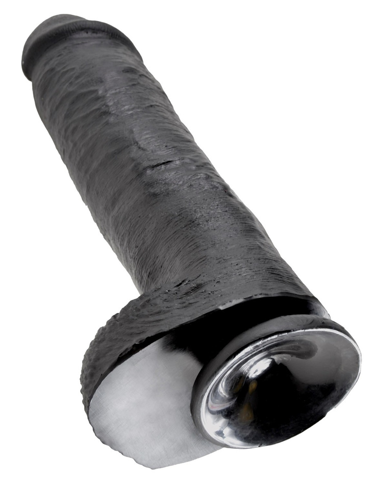 King Cock 11' Cock with Balls Black dildo z jądrami czarne 28 cm