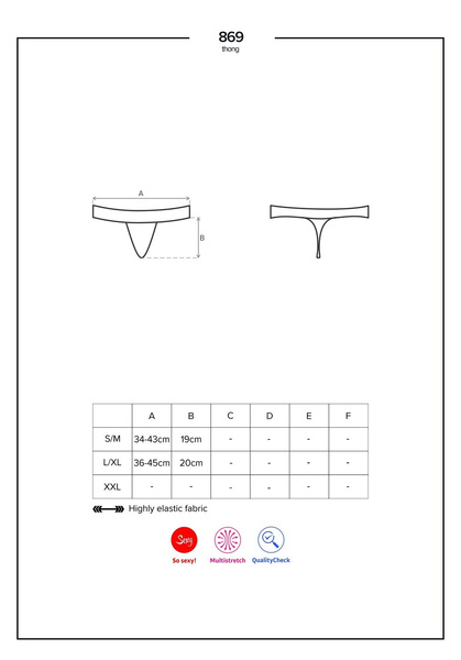 869-THO-1 black thongs L/XL