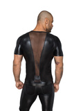 H056 Men's T-shirt made of powerwetlook with 3D net inserts XL