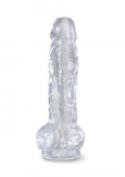 King Cock 8 Inch Cock with Balls Transparant