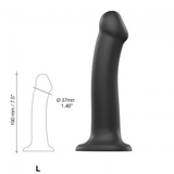 Wyjątkowo miękkie dildo Strap-on-me Silicone Bendable Dildo Double Density L Black