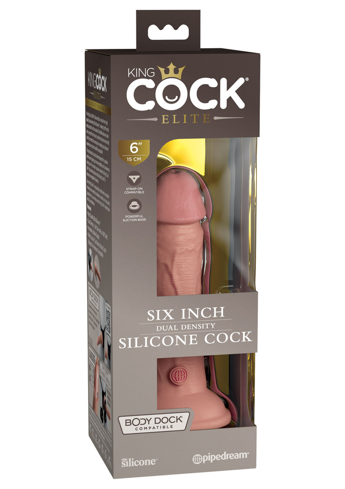 King Cock 6 Inch Dual Density Silicone Cock Light