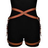 Коричнева шкіряна упряжка на стегна Alisa Karess