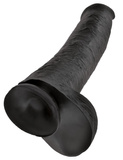 King Cock 15' Cock with Balls Black dildo z jądrami czarne 38cm