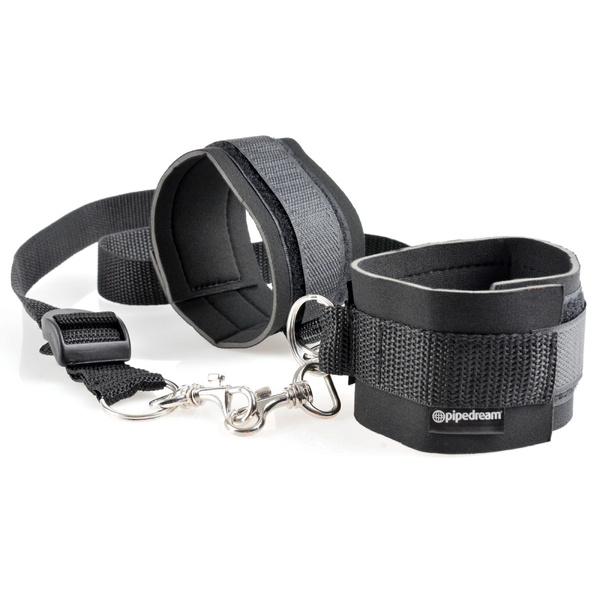 Cuff & Tether Set - Black Fetish Fantasy Series 