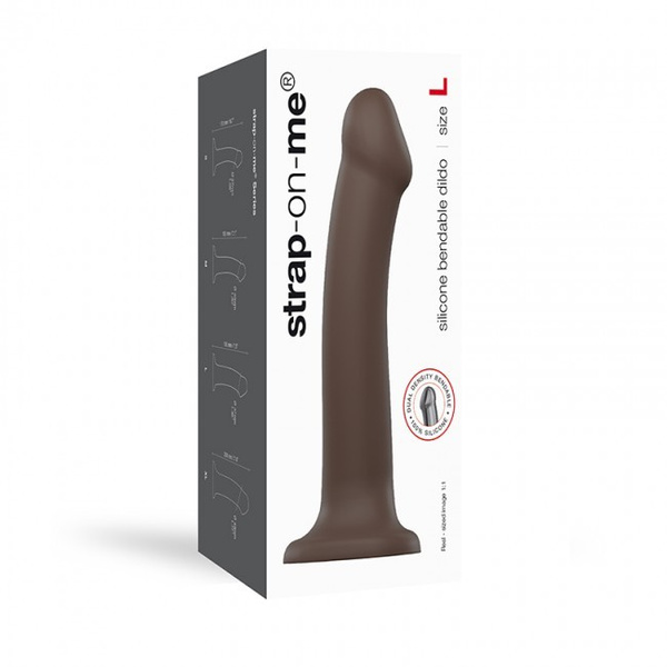 Strap-on-me Silicone Bendable Dildo Double Density L Chocolate