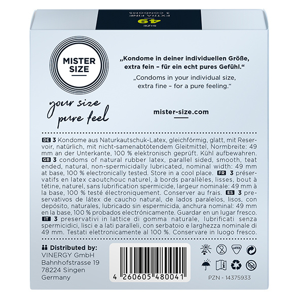 Презервативи 49 мм 3 штуки Mister.Size