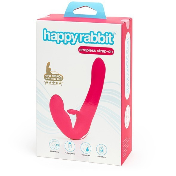 Happy Rabbit Strapless Strap On Rabbit Vibe Pink