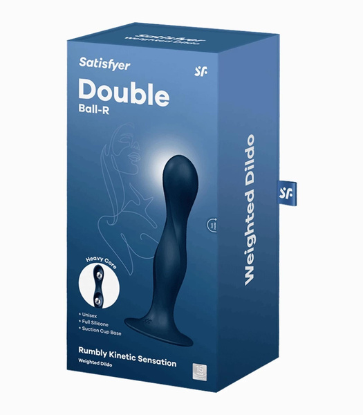 Dildo z wewnętrznymi kulkami Double Ball-R dark blue