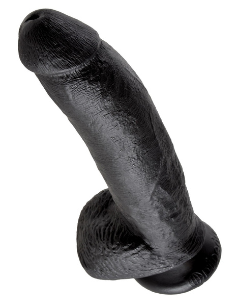 King Cock 9' Cock with Balls Black dildo z jądrami czarne 23cm