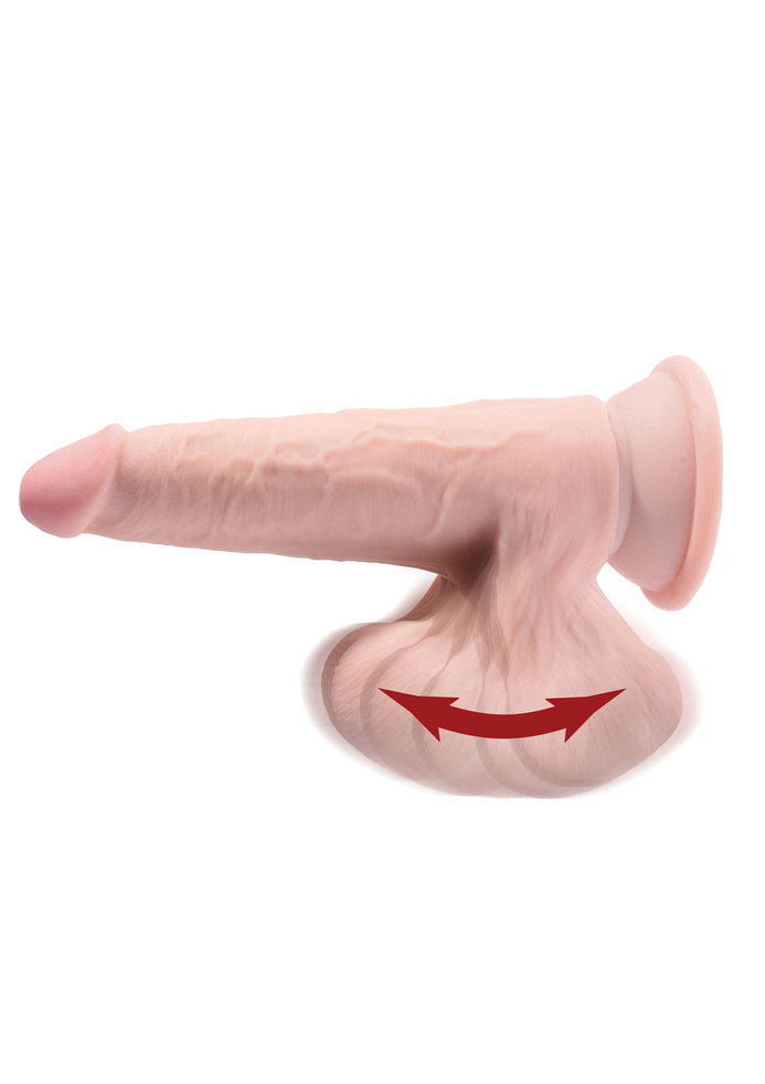 Dildo z przyssawką King Cock 3D Cock Swinging Balls 8 Inch