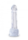 King Cock 7 Inch Cock with Balls Transparant