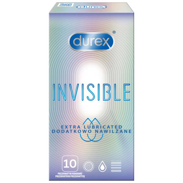 Prezerwatywy lateksowe supercienkie dodatkowo nawilżane Durex Invisible Extra Lubricated 10 szt.