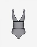 Sheer Deep V-Neck Bodysuit Promees Natalie L