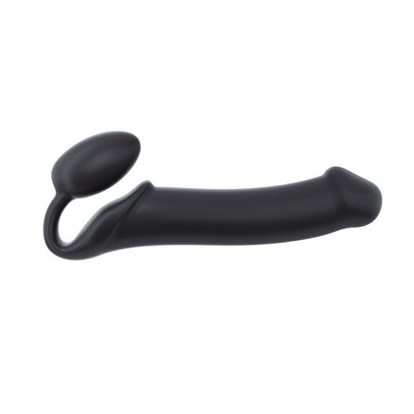 Podwójne dildo Strap-on-me Silicone bendable strap-on XL Black