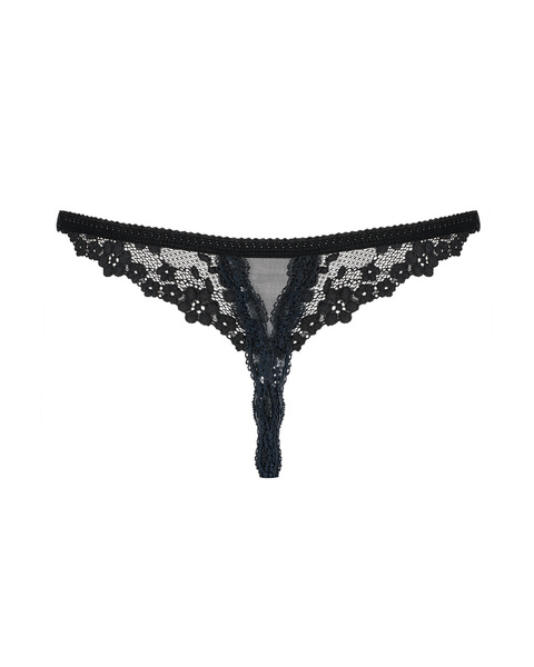 Letica open black thong L/XL Obsessive