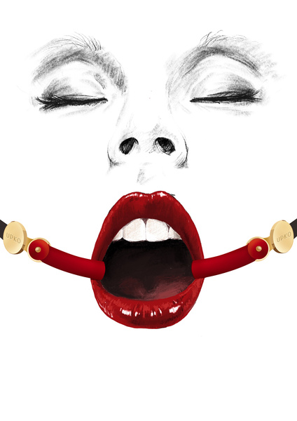 Upko Invisible Mouth Gag Black Straps