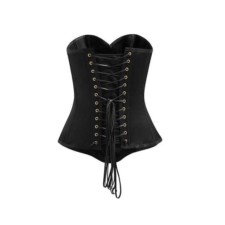 Czarny gorset zasłaniający piersi Upko Black Overbust Corset M