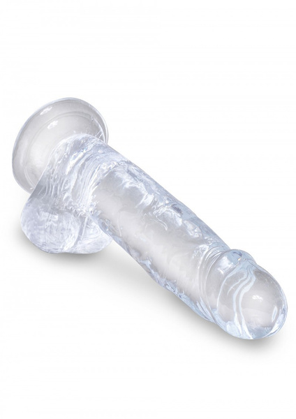 King Cock 7 Inch Cock with Balls Transparant