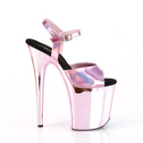 Strap Sandal Flamingo-809 Baby Pink Hologram/Baby Pink Chrome 8 (38,5) Pleaser
