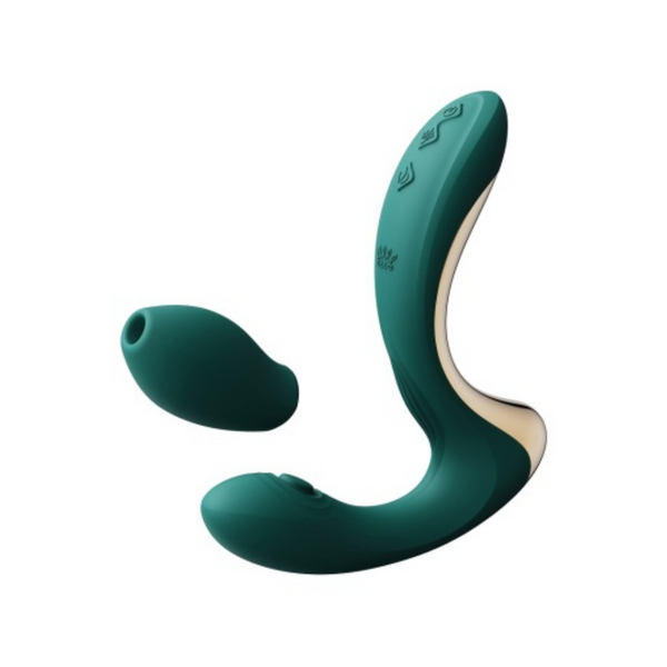 Вібратор для точки G зі стимулятором Talis Turquoise Green Zalo