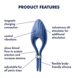 Pierścień erekcyjny Duelist Ring Vibrator Blue Satisfyer